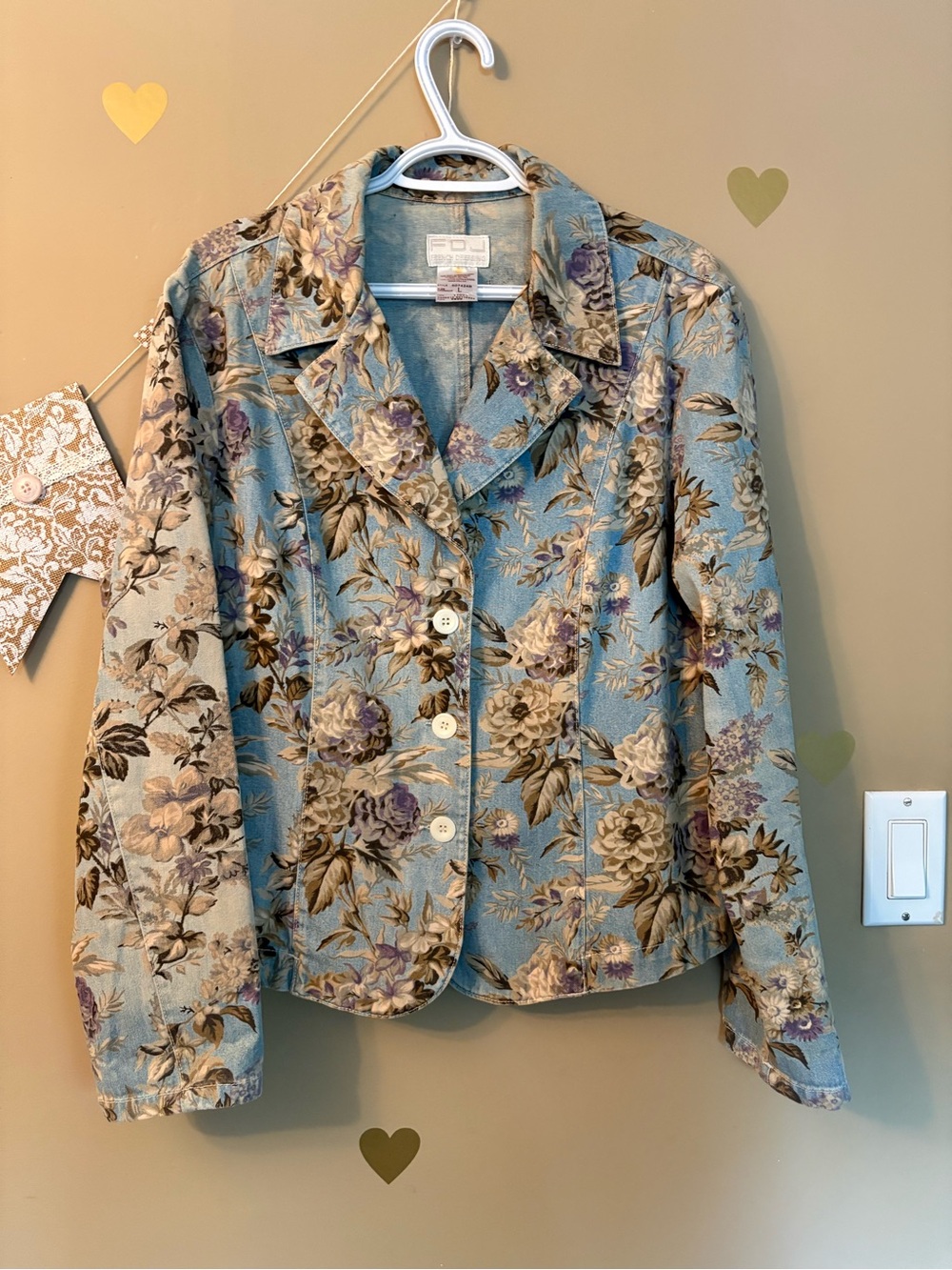 FDJ Denim Floral Tailored Jean Jacket - Picture 2 of 8
